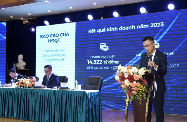 Đại hội thông qua kế hoạch lợi nhuận 314 tỷ đồng (tăng 43% so với thực hiện năm 2023). Đại hội thông qua kế hoạch lợi nhuận 314 tỷ đồng (tăng 43% so với thực hiện năm 2023).