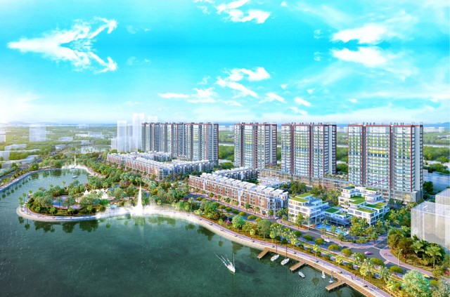 Không gian xanh với hồ nước, cây xanh là điểm cộng giúp Khai Sơn City hút khách Không gian xanh với hồ nước, cây xanh là điểm cộng giúp Khai Sơn City hút khách