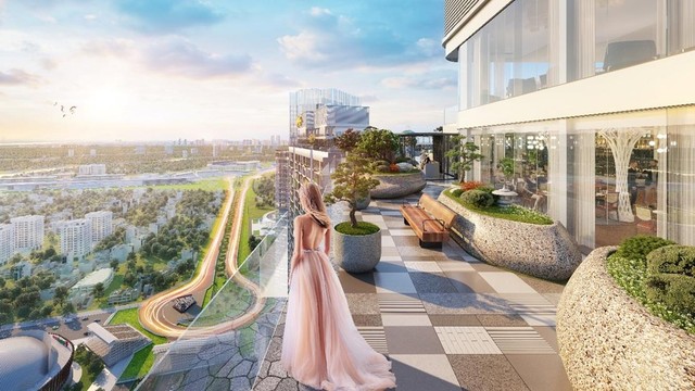 Vườn Nhật thơ mộng trên mái tầng 43 được MIKGroup đầu tư bài bản. Vườn Nhật thơ mộng trên mái tầng 43 được MIKGroup đầu tư bài bản.