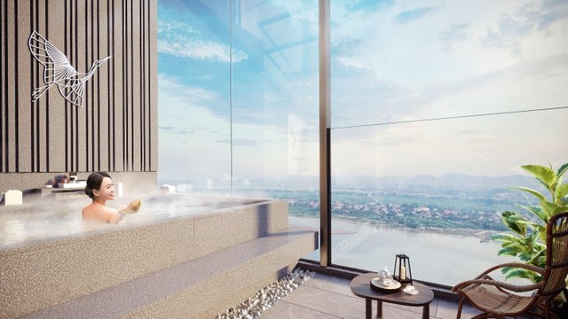 Phối cảnh bên trong căn hộ khoáng nóng Wyndham Lynn Times Thanh Thủy (Ảnh: Onsen Fuji). Phối cảnh bên trong căn hộ khoáng nóng Wyndham Lynn Times Thanh Thủy (Ảnh: Onsen Fuji).