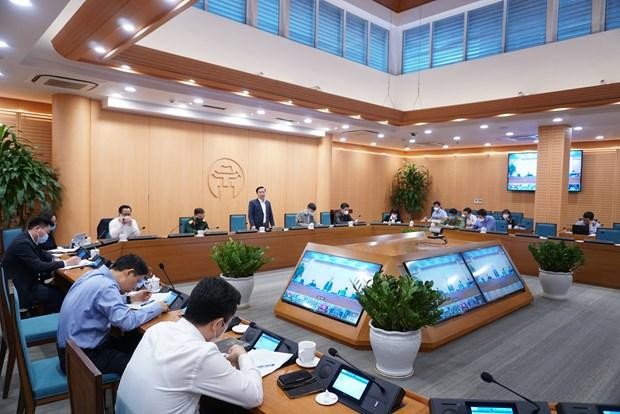 Cuộc họp của Ban Chỉ đạo phòng, chống dịch COVID-19 thành phố Hà Nội. (Ảnh: PV/Vietnam+). Cuộc họp của Ban Chỉ đạo phòng, chống dịch COVID-19 thành phố Hà Nội. (Ảnh: PV/Vietnam+).