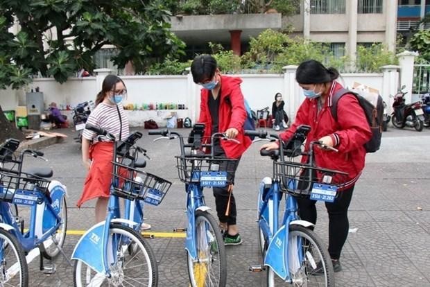 Dịch vụ xe đạp công cộng được đưa vào triển khai ở Thành phố Hồ Chí Minh. (Ảnh: Tiến Lực/TTXVN). Dịch vụ xe đạp công cộng được đưa vào triển khai ở Thành phố Hồ Chí Minh. (Ảnh: Tiến Lực/TTXVN).