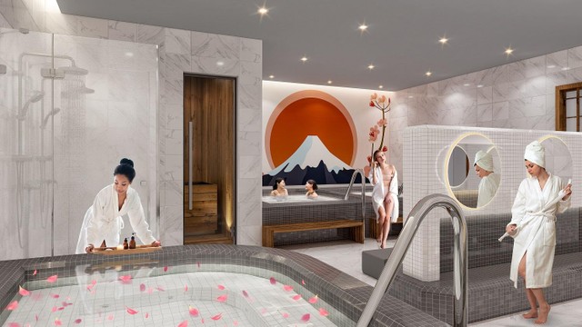 Phòng tắm sento - một trong số những tiện ích độc đáo tại The Sky.