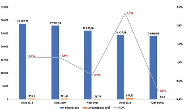 Kết quả kinh doanh và hiệu quả sử dụng tài sản của Sông Đà (Đơn vị: tỷ đồng và %). Kết quả kinh doanh và hiệu quả sử dụng tài sản của Sông Đà (Đơn vị: tỷ đồng và %).