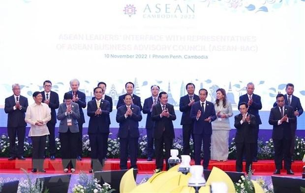 Thủ tướng Phạm Minh Chính và các nhà lãnh đạo ASEAN cùng Hội đồng tư vấn kinh doanh ASEAN (ABAC) chụp ảnh chung. (Ảnh: Dương Giang/TTXVN). Thủ tướng Phạm Minh Chính và các nhà lãnh đạo ASEAN cùng Hội đồng tư vấn kinh doanh ASEAN (ABAC) chụp ảnh chung. (Ảnh: Dương Giang/TTXVN).