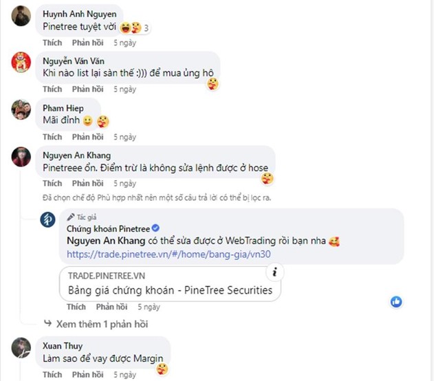 Khách hàng phản ứng tích cực về việc Pinetree giữ nguyên mức lãi 9%