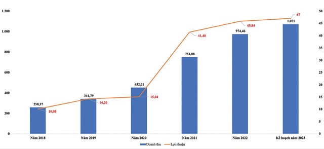 Đông Dương liên tục duy trì tốc độ tăng trưởng doanh thu và lợi nhuận từ khi niêm yết năm 2018 tới nay.