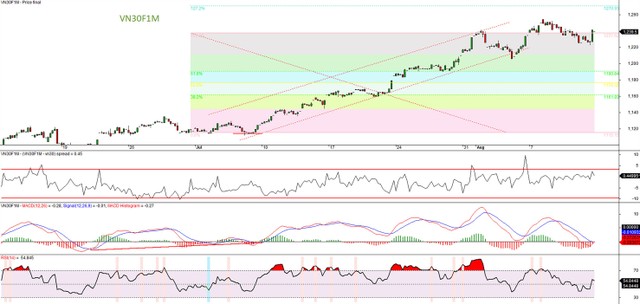 Đồ thị kỹ thuật hợp đồng VN30F1M. Đồ thị kỹ thuật hợp đồng VN30F1M.