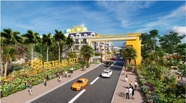 Cổng chào khu đô thị thương mại Estella City, dự án đang thu hút nhiều nhà đầu tư. Cổng chào khu đô thị thương mại Estella City, dự án đang thu hút nhiều nhà đầu tư.