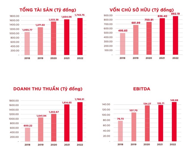 Kết quả sản xuất kinh doanh Nafoods Group giai đoạn 2018 – 2022.