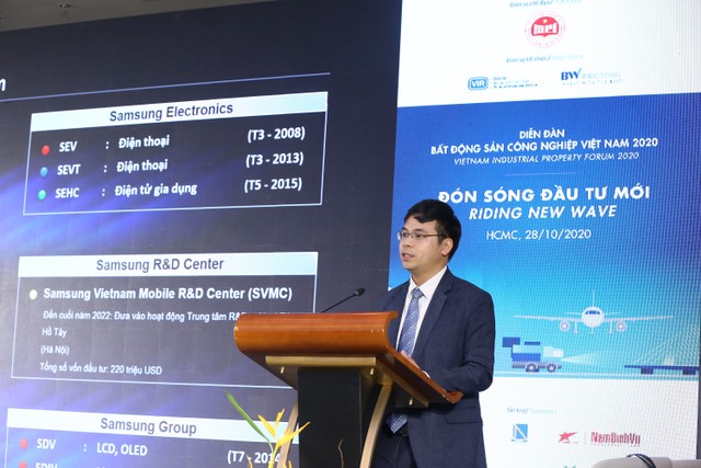Ông Nguyễn Anh Tuấn, Trưởng phòng Hỗ trợ chiến lược, Tổ hợp Samsung Việt Nam trình bày tham luận tại phiên thứ hai tại Diễn đàn - Ảnh: Lê Toàn. Ông Nguyễn Anh Tuấn, Trưởng phòng Hỗ trợ chiến lược, Tổ hợp Samsung Việt Nam trình bày tham luận tại phiên thứ hai tại Diễn đàn - Ảnh: Lê Toàn.