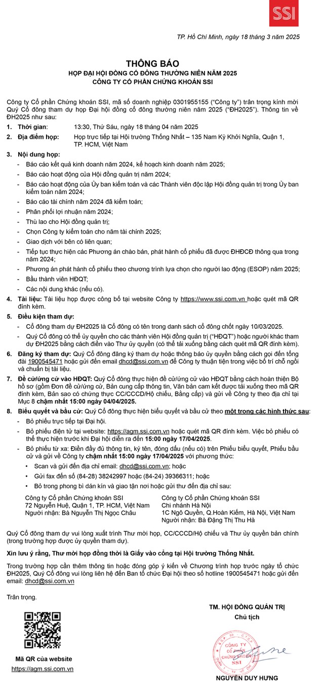 Vui lòng xem thông tin chi tiết tại: https://www.ssi.com.vn