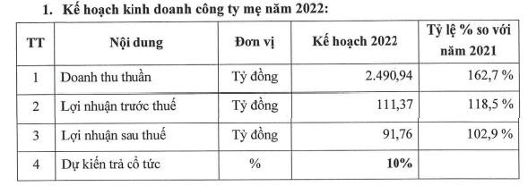 Kế hoạch năm 2022 của DPG.
