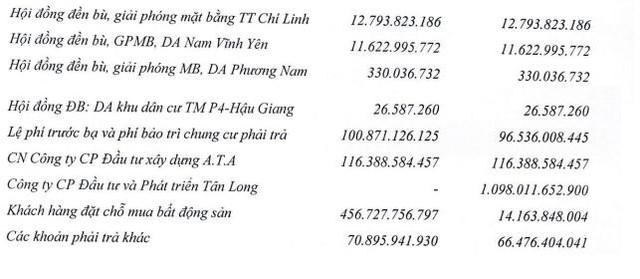 Cơ cấu các khoản phải trả ngắn hạn của DIG. Cơ cấu các khoản phải trả ngắn hạn của DIG.