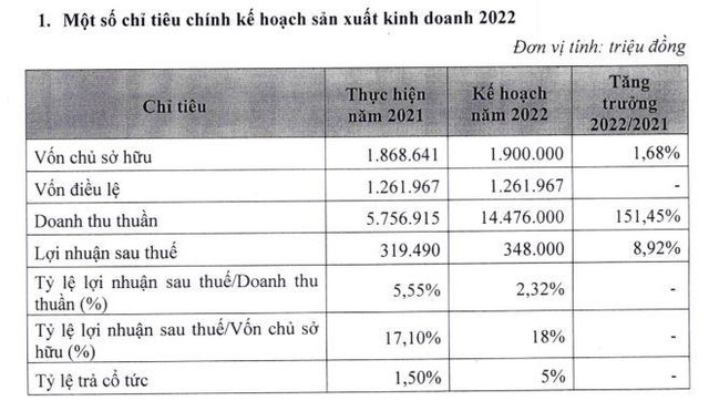 Kế hoạch kinh doanh năm 2022 của PSH (Nguồn: BCTC). Kế hoạch kinh doanh năm 2022 của PSH (Nguồn: BCTC).