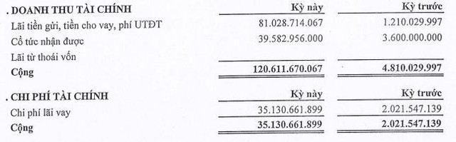 Cơ cấu doanh thu và chi phí tài chính của TIG trong quý II/2022.