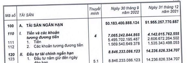 Danh mục đầu tư tài chính ngắn hạn tới 30/9/2022 (Không thuyết minh chi tiết trái phiếu đầu tư cụ thể). Danh mục đầu tư tài chính ngắn hạn tới 30/9/2022 (Không thuyết minh chi tiết trái phiếu đầu tư cụ thể).