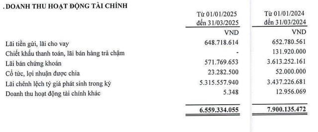 Cơ cấu doanh thu tài chính của Thép Tiến Lên trong quý I/2025 Cơ cấu doanh thu tài chính của Thép Tiến Lên trong quý I/2025