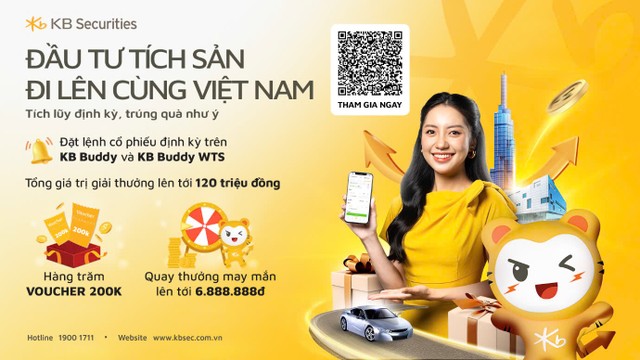 Chương trình khuyến mại hấp dẫn “Đầu tư tích sản – Đi lên cùng Việt Nam” và cơ hội tham gia chương trình quay số với 52 giải thưởng tiền mặt, tổng giá trị hơn 120 triệu đồng