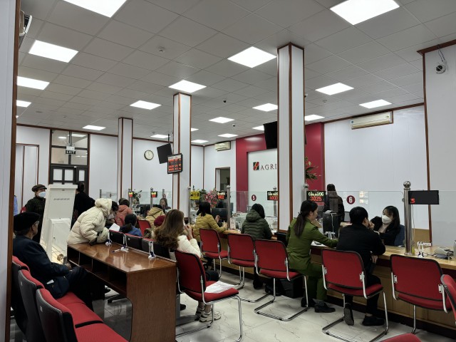 Bên trong toà nhà được sử dụng cho nghiệp vụ huy động vốn của Agribank chi nhánh huyện Tiên Lãng, Đông Hải Phòng