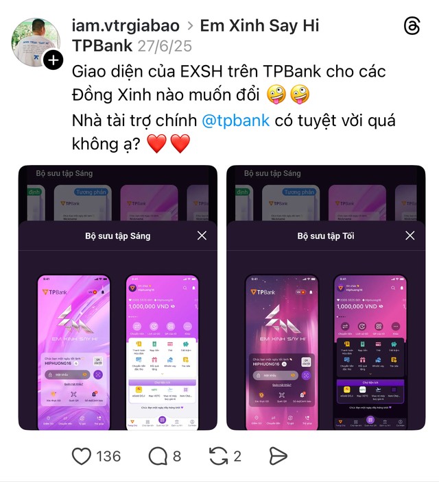 App TPBank mang đến những trải nghiệm khiến giới trẻ thích mê. App TPBank mang đến những trải nghiệm khiến giới trẻ thích mê.