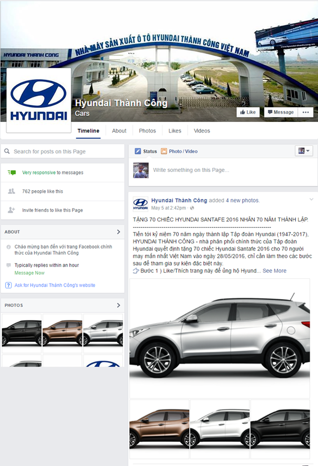 Hyundai Thành Công cảnh báo khách hàng về thông tin tặng 70 xe SantaFe ảnh 1 Hyundai Thành Công cảnh báo khách hàng về thông tin tặng 70 xe SantaFe ảnh 1