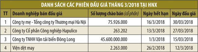 Tháng 3: Ít nhất 4 DN sẽ đấu giá qua HNX ảnh 2 Tháng 3: Ít nhất 4 DN sẽ đấu giá qua HNX ảnh 2
