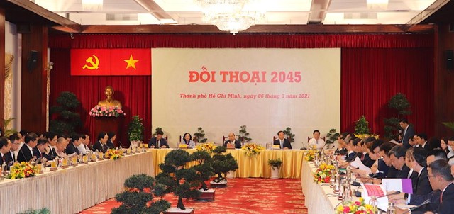 Toàn cảnh Đối thoại 2045 lần đầu tiên đươc tổ chức. (Ảnh: H.Phúc)