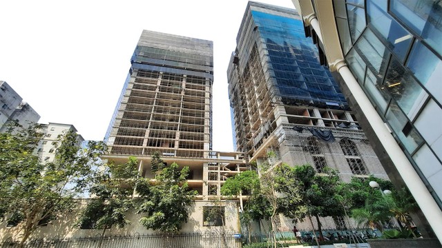 Hai tòa nhà condotel và căn hộ chung cư của dự án. Ảnh: Thành Nguyễn