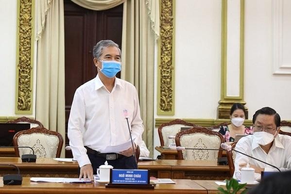Ông Ngô Minh Châu, Phó Chủ tịch UBND TP.HCM thông tin tại buổi họp chiều ngày 15/7