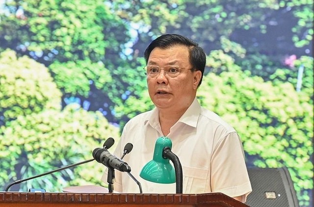 Bí thư Thành uỷ Hà Nội Đinh Tiến Dũng phát biểu tại buổi làm việc. (Ảnh: Thanh Hải) Bí thư Thành uỷ Hà Nội Đinh Tiến Dũng phát biểu tại buổi làm việc. (Ảnh: Thanh Hải)