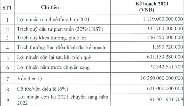 Kế hoạch phân phối lợi nhuận năm 2021 của Becamex IDC Corp.