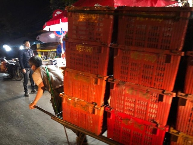 Người lao động tự do tại chợ đầu mối Long Biên Người lao động tự do tại chợ đầu mối Long Biên