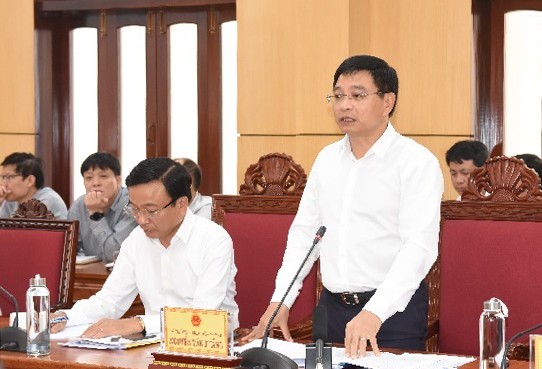 Bộ trưởng Nguyễn Văn Thắng phát biểu tại buổi làm việc.