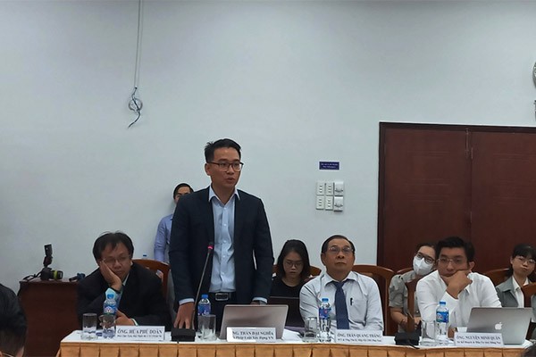 Ông Trần Đại Nghĩa, Ủy viên Hội Pháp luật xây dựng Việt Nam góp ý Luật Đấu thầu (sửa đổi) -Ảnh: Anh Quân