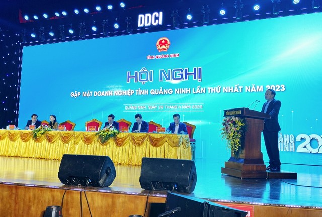 Hội nghị gặp mặt doanh nghiệp tỉnh Quảng Ninh lần thứ nhất năm 2023. Ảnh: Thanh Sơn Hội nghị gặp mặt doanh nghiệp tỉnh Quảng Ninh lần thứ nhất năm 2023. Ảnh: Thanh Sơn