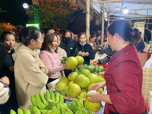 Hàng nghìn người dân và du khách tham quan các gian hàng tại lễ khai mạc “Festival Nông sản - Văn hóa - Ẩm thực - Du lịch huyện Đan Phượng năm 2023”.
