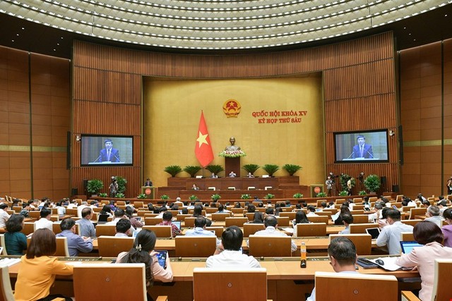 Một phiên họp toàn thể của Quốc hội Khóa XV.