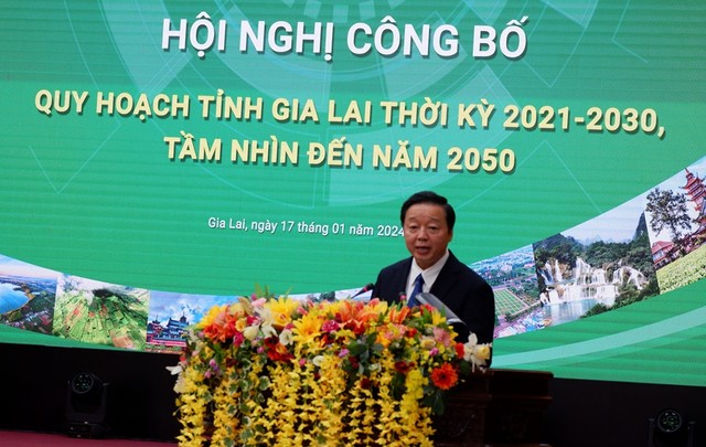 Phó Thủ tướng Chính phủ Trần Hồng Hà phát biểu tại Hội nghị công bố Quy hoạch tỉnh Gia Lai thời kỳ 2021-2030, tầm nhìn đến năm 2050.