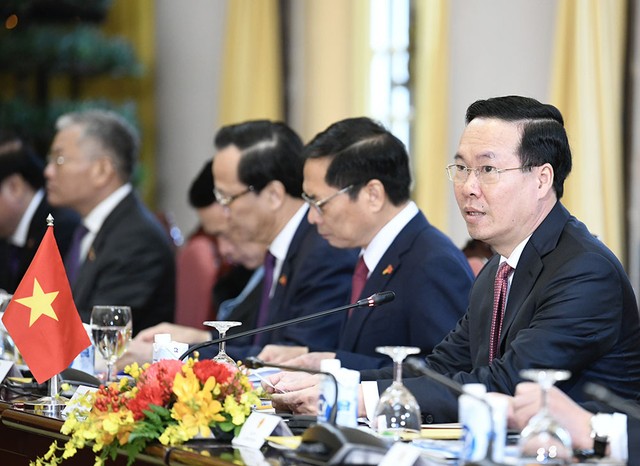 Chủ tịch nước Võ Văn Thưởng phát biểu. Chủ tịch nước Võ Văn Thưởng phát biểu.