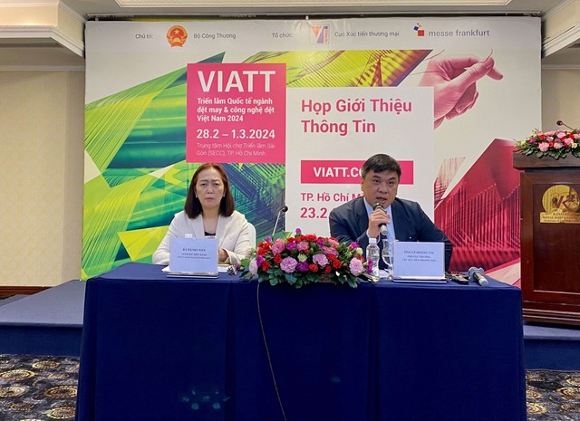 Họp báo giới thiệu Triển lãm Quốc tế ngành Dệt may và Công nghệ Dệt may 2024 (VIATT 2024). Họp báo giới thiệu Triển lãm Quốc tế ngành Dệt may và Công nghệ Dệt may 2024 (VIATT 2024).