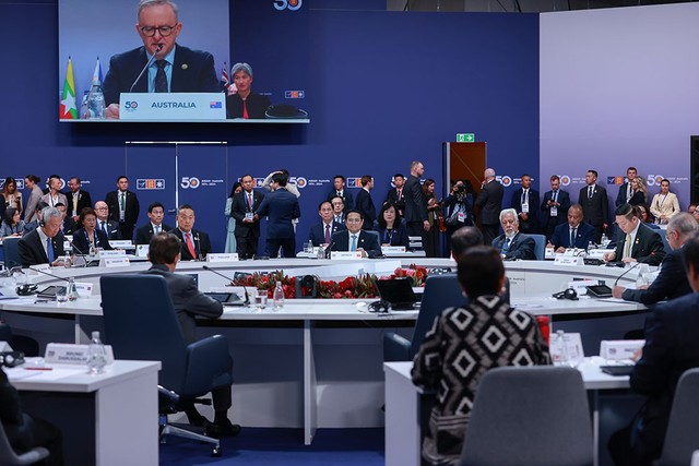 Phiên họp toàn thể Hội nghị Cấp cao đặc biệt ASEAN - Australia. (Ảnh: Nhật Bắc) Phiên họp toàn thể Hội nghị Cấp cao đặc biệt ASEAN - Australia. (Ảnh: Nhật Bắc)