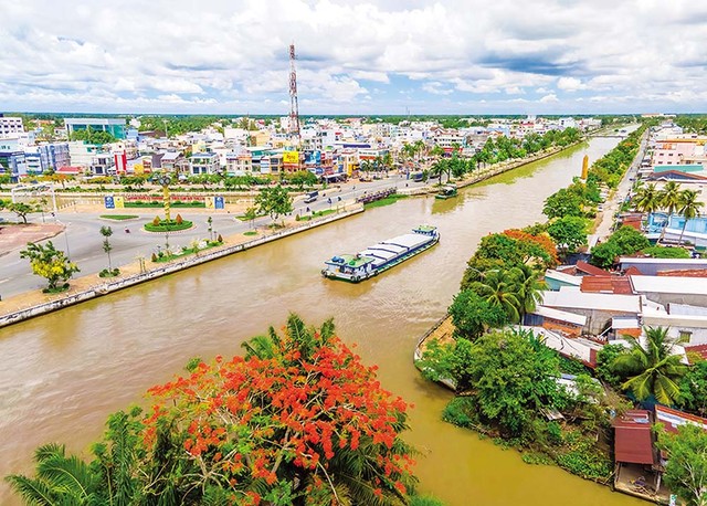 Hậu Giang sẽ mở rộng, nâng cấp các đô thị theo tiêu chuẩn đô thị xanh, thông minh. Trong ảnh: TP. Vị Thanh Ảnh: haugiang.gov.vn