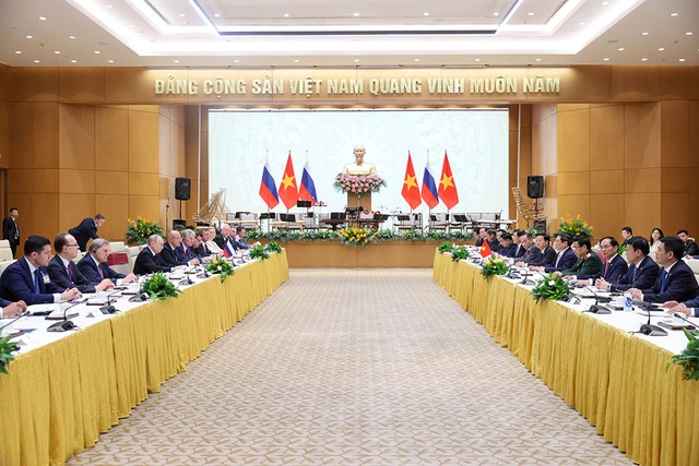 Hai bên nhất trí nâng cao hiệu quả hoạt động của các cơ chế hợp tác song phương. (Ảnh: VGP/Nhật Bắc) Hai bên nhất trí nâng cao hiệu quả hoạt động của các cơ chế hợp tác song phương. (Ảnh: VGP/Nhật Bắc)