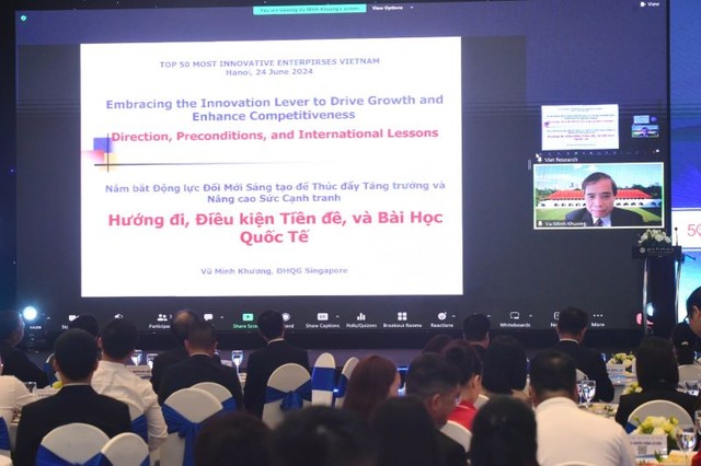 PGS.TS Vũ Minh Khương,Trường Chính sách Công Lý Quang Diệu (Đại học Quốc gia Singapore) chia sẻ với cộng đồng doanh nghiệp Việt Nam tại chức Lễ công bố Danh sách Top 50 Doanh nghiệp Sáng tạo và Kinh doanh hiệu quả Việt Nam 2024 PGS.TS Vũ Minh Khương,Trường Chính sách Công Lý Quang Diệu (Đại học Quốc gia Singapore) chia sẻ với cộng đồng doanh nghiệp Việt Nam tại chức Lễ công bố Danh sách Top 50 Doanh nghiệp Sáng tạo và Kinh doanh hiệu quả Việt Nam 2024