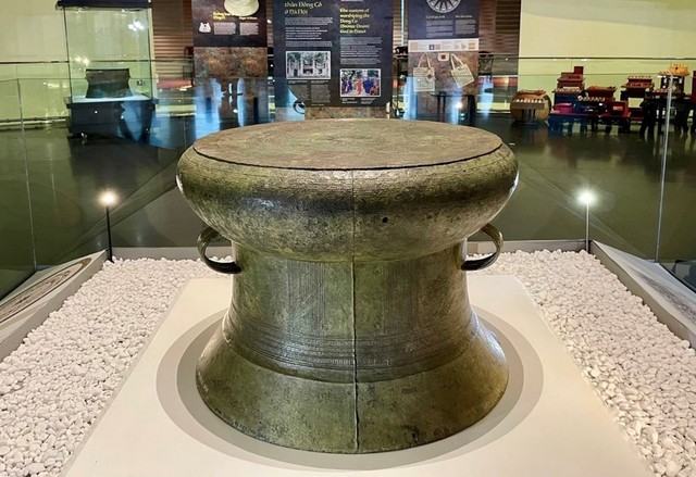 Hiện vật gốc Trống đồng Cổ Loa đang được lưu giữ tại Bảo tàng Hà Nội.