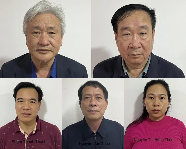 Các bị cáo tại Công ty Khoáng sản Bắc Giang và Công ty Xuân An. Ảnh: BCA