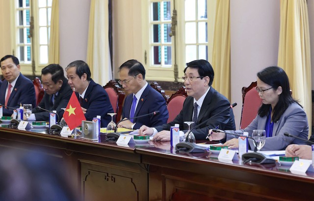 Chủ tịch nước Lương Cường phát biểu. Chủ tịch nước Lương Cường phát biểu.