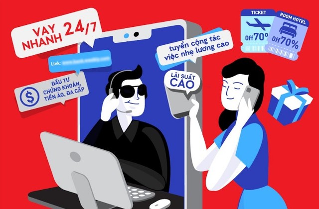 Hàng loạt các hình thức lừa đảo trực tuyến xuất hiện tại Việt Nam trong năm 2024. Ảnh: NCA Hàng loạt các hình thức lừa đảo trực tuyến xuất hiện tại Việt Nam trong năm 2024. Ảnh: NCA