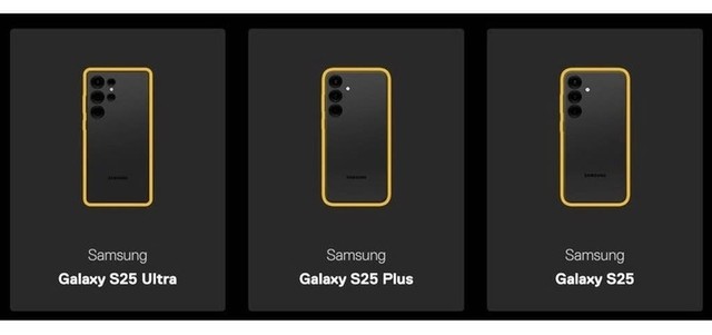 Mặt lưng của dòng sản phẩm Galaxy S25 được nhà sản xuất phụ kiện tiết lộ. Ảnh: PhoneArena